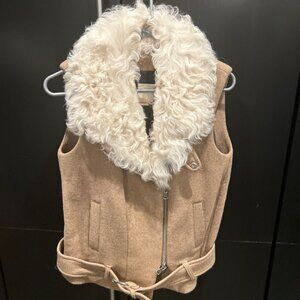 REBECCA TAYLOR Short vest with real fur Size S